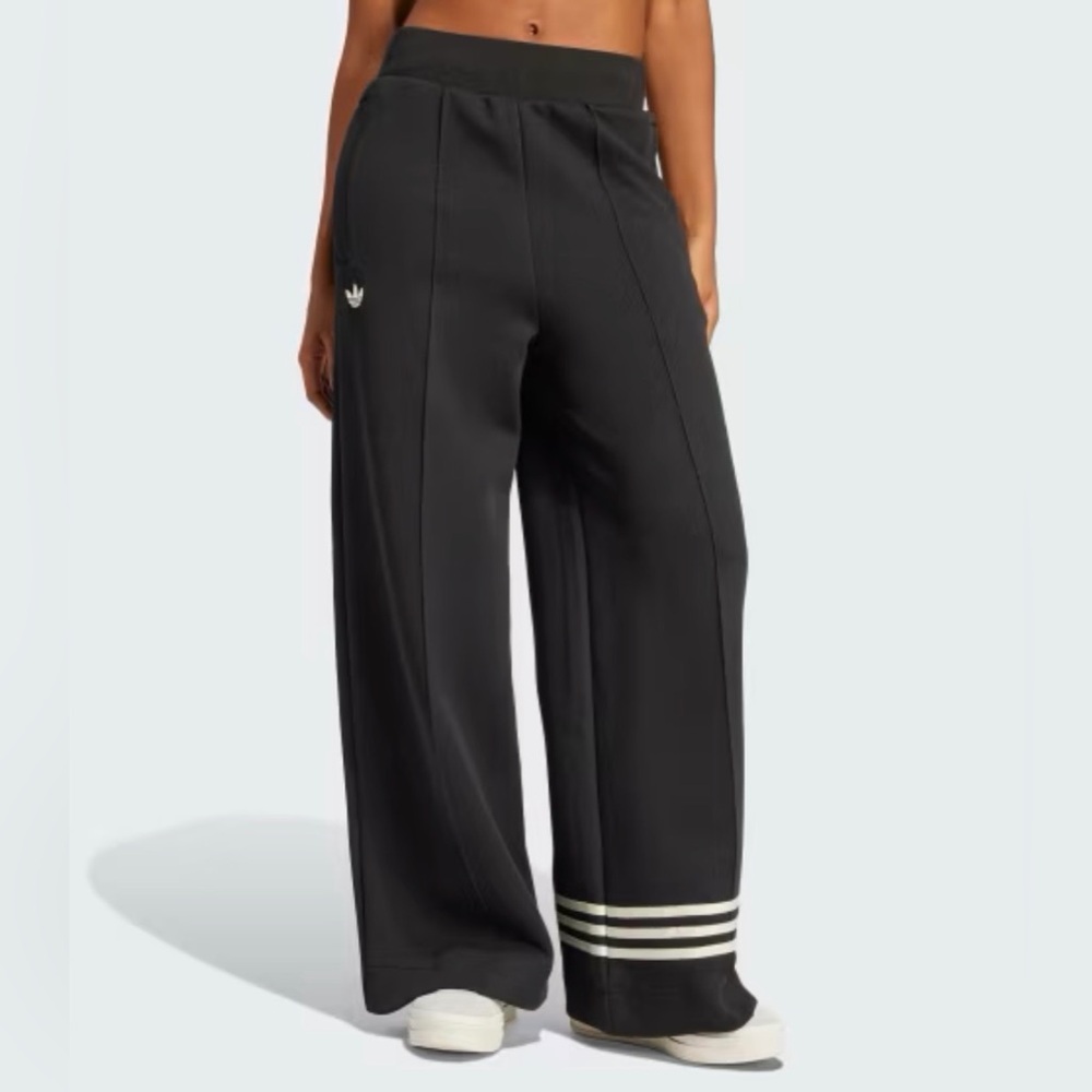 Adidas Women's Black Wide-Leg Track Pants